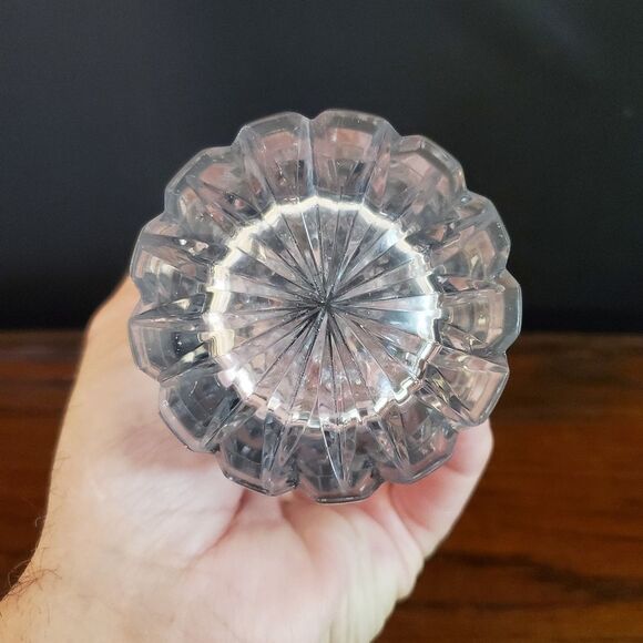 Heavy Cut Glass 24% Lead Crystal Flower Vase 8" - Picture 4 of 6